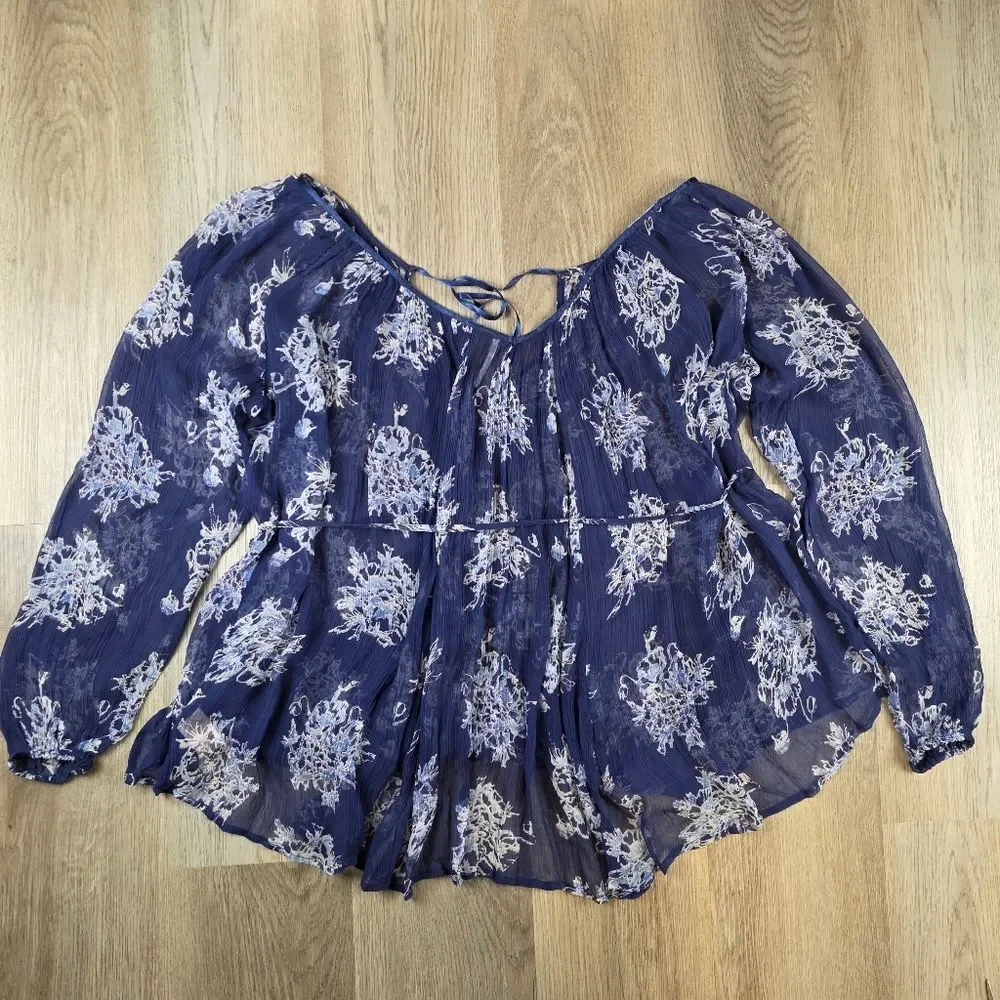 Free People Sheer Floral Top Size XS